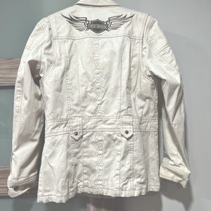Harley Davidson longer jacket size small- beige